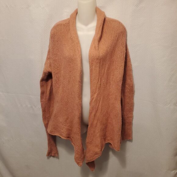 MM Lafleur Pink Yak Baby Alpaca Blend Knit  Open Jardigan size Small Cozy - Picture 1 of 9